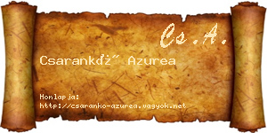 Csarankó Azurea névjegykártya